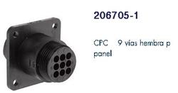 CONECTOR CIRCULAR BASE C/BRIDA CPC 9 VIAS 206705-1