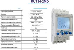 RELE FF/A/B/S+N +TIMER c/VOLTIMETRO RUT34-2MD BAW