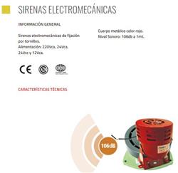 SIRENA ELECTROMECANICA INT.DB106 a 1mt MS-220V