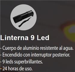 LINTERNA 9 LED ALUMINIO RESISTENTE/AGUA 3XAAA