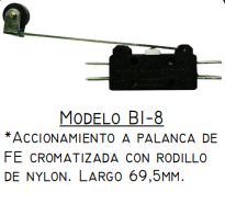 MICROCONTACTO BI- 8 PALANCA C/RODILLO NYLON T/PALA