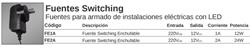 FUENTE SWITCH ENCHUFABLE 12V  1 A 12W