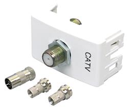 MODULO TOMA CATV PIN FINO DIVISOR   BLANCO