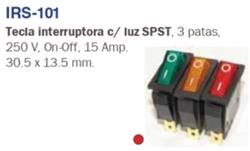 INTERRUPTOR TECLA 3 PAT.LUMINOSO 220/ 15A ROJO