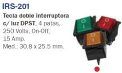 INTERRUPTOR DOBLE TECLA 4 PAT.LUMINOSO 220/15A ROJO