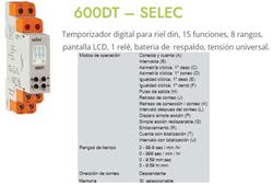 TEMPORIZADOR 600-DT DIG. DIN 15F  20/240VCA-CC  
