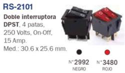 INTERRUPTOR DOBLE TECLA 220V 15A NEGRO