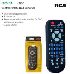 CONTROL REMOTO UNIVERSAL 3 FUNCIONES CR/RCA