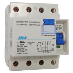 INTERRUPTOR DIFERENCIAL 4X40A 30MA  SICA 785840