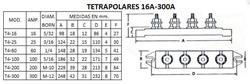 BORNERA 4X 60A BAKELITA T4-60  1/4´´    TEA