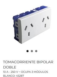 MODULO TOMA C/TIERRA  DOBLE 10A BLANCO PQM