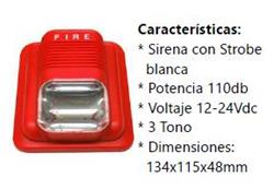 SIRENA EXTERIOR 24V FIRE 3TONO DB110+STRO