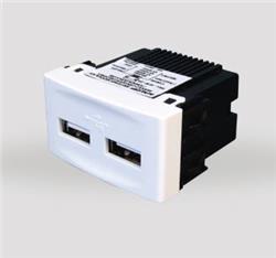 MODULO CARGADOR USB DOBLE BLANCO KS40490