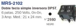 TECLA DOBLE  2 INVERSORA  6P. 220/3A NEGRA