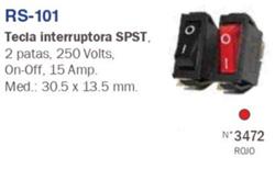 TECLA   INTERRUPTOR 2P.220    ROJA