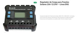 REGULADOR SOLAR PWM 20A 12/24V C/DISPLAY ENS-20-12
