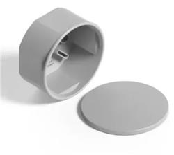 CAJA OCTOGONAL C/TAPA Y TAPONES GRIS SOBREPONER 02217PG