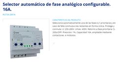 SELECTORA AUTOM.FASE (TRI-MONO) 16A DOBLE TEMP. RU