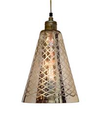 COLGANTE DE VIDRIO PLATEADA MODELO TRIANGULO E27