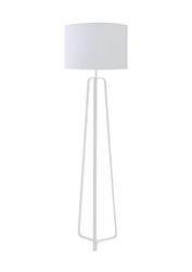 LAMPARA DE PIE METALLIC BLANCO CON PANTALLA LINO BLANCA E27