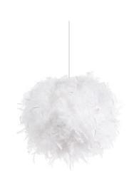 COLGANTE NUBE BLANCO BASE DE TELA CON EXTERIOR PLUMAS SINTÉTICAS E27 45CM X 45CM