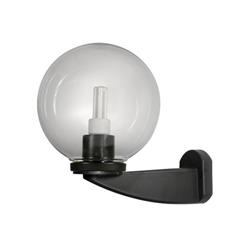 APLIQUE GLOBIT CON GLOBO PMMA TRANSPARENTE Ø200MM BRAZO CORTO NEGRO E27 MAX 23W