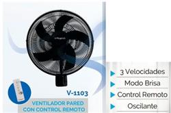 VENTILADOR PARED 20' 3VEL. CONTROL R. V1103