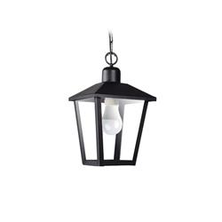 COLGANTE FAROL TRAPEZOIDAL NEGRO CON CADENA E27