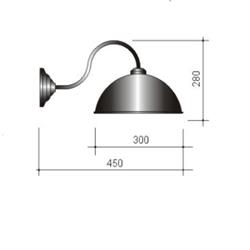 APLIQUE MEDIA ESFERA 30CM DIAMETRO NEGRO 1 LUZ E27