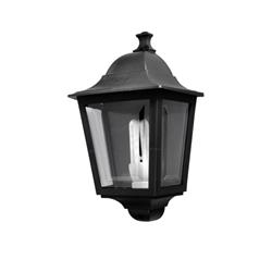 MEDIO FAROL SIENA II PARA PARED NEGRO 1 LUZ E27 IP43