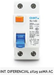 INTERRUPTOR DIFERENCIAL 2X25A 10MA CLASE AC NL1