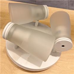 PLAFON AXUS BLANCO 3 LUCES E27 TULIPA VIDRIO