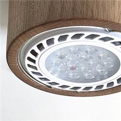 PLAFÓN MOYO MADERA MACIZA TORNEADA CON LAMPARA LED AR111 CÁLIDA GU10