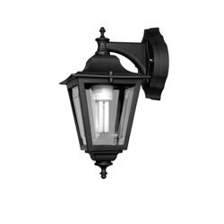 FAROL SIENA NEGRO CON SOPORTE SUPERIOR E27 IP44