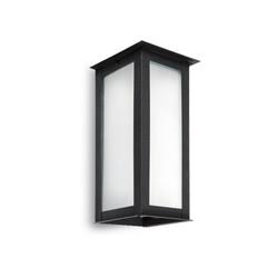 FAROL ORIENT DE PARED NEGRO VIDRIO ESMERILADO E27