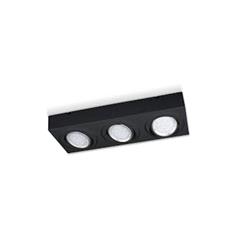 PLAFON LAGUNA RECTANGULAR NEGRO 2LUCES AR111