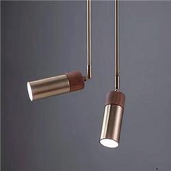 COLGANTE SPOT BIS BRONCE DETALLE EN MADERA BARRAL 20CM INCLUYE LAMPARA LED GU10