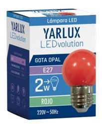 LAMPARA LED GOTA F/RECTO ROJO 2 W E27 NO DIMMER 