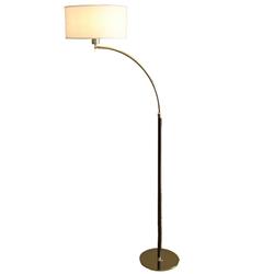 LAMPARA DE PIE CURVA NIQUEL CON PANTALLA 1 LUZ E27