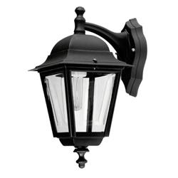 FAROL SIENA II NEGRO CON SOPORTE INFERIOR E27 IP43 