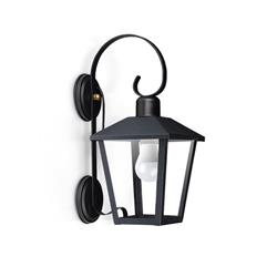 FAROL TRAPEZOIDAL NEGRO CON MENSULA COLONIAL FIJA E27