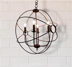 COLGANTE ESFERA OXIDO 4 LUCES E14