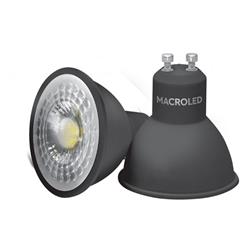 LAMPARA DICRO LED 7W CALIDA 38°  595LM GU10 ARO NEGRO