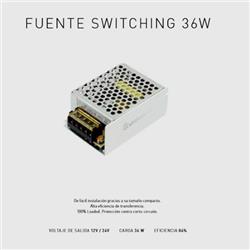 FUENTE SWITCHING 12V 3A 36W CHAPA IP20