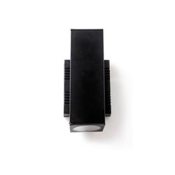 APLIQUE D-605 NEGRO CUADRADO BASE FIJA 2GU10 IP54 