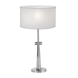 LAMPARA DE MESA 4700 IVANNA CROMOC CON DETALLE EN ACRILICO PANTALLA LIENZO BLANCO E27