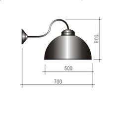 APLIQUE MEDIA ESFERA 50CM DIAMETRO NEGRO 1 LUZ E27