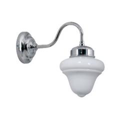 APLIQUE CURVO CROMO CON TULIPA MINISTERIO OPAL CHICA E27