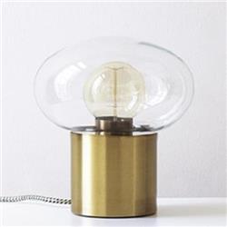 LAMPARA DE MESA MUTELA ORO SATIN CON TULIPA VIDRIO