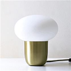 LAMPARA DE MESA LUMUNA M64 ORO SATIN CON TULIPA DE VIDRIO OPAL SATINADA E27